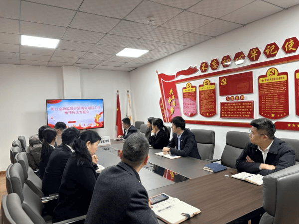 阳光财险周口中支组织召开两会期间 工作精神传达专题会议